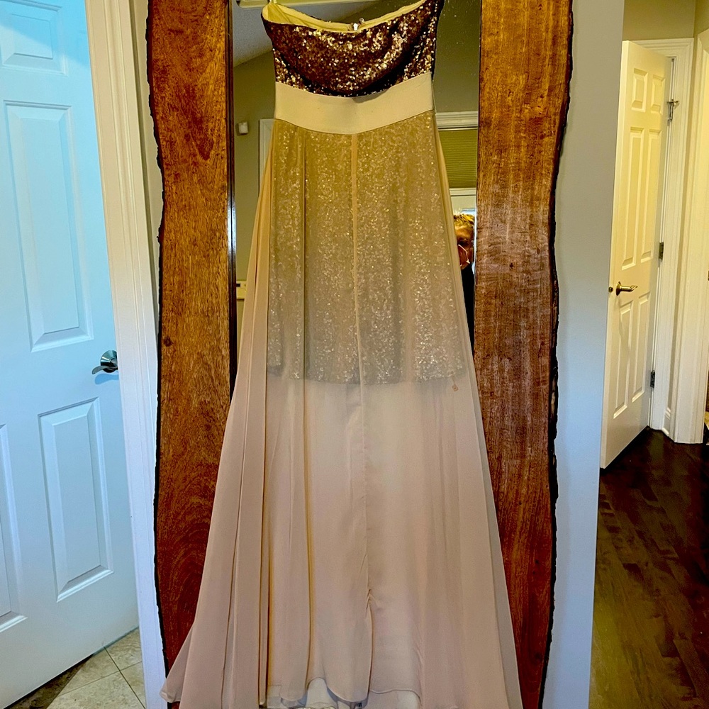 Long gold dress! Worn once!